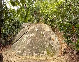 Petroglifos de Huanacaure, lugar turistico, en Satipo, Junin, Peru