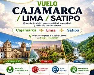 Vuelos desde Cajamarca a Lima + Selva Central