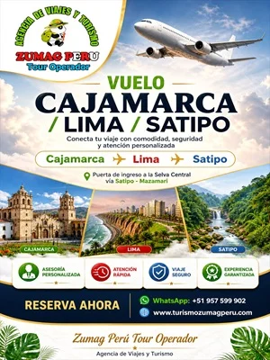 Vuelos desde Cajamarca a Lima + Selva Central