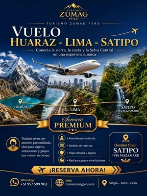 Vuelo Huaraz Lima Satipo