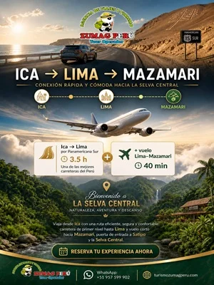 Ica + Vuelos de Lima a la Selva Central